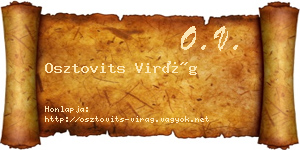 Osztovits Virág névjegykártya