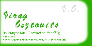 virag osztovits business card